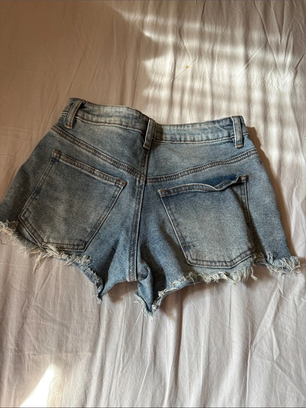Almost Famous Light Blue Distressed Denim Shorts